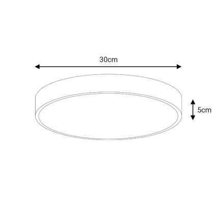 Светодиодный потолочный светильник с регулированием яркости LED/30W/230V 3000-6500K диаметр 30 см черный + дистанционное управление