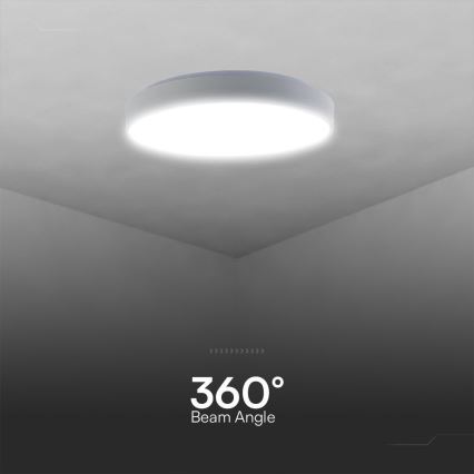 Светодиодный потолочный светильник с регулированием яркости LED/40W/230V 3000-6500K 39,5 см белый + дистанционное управление
