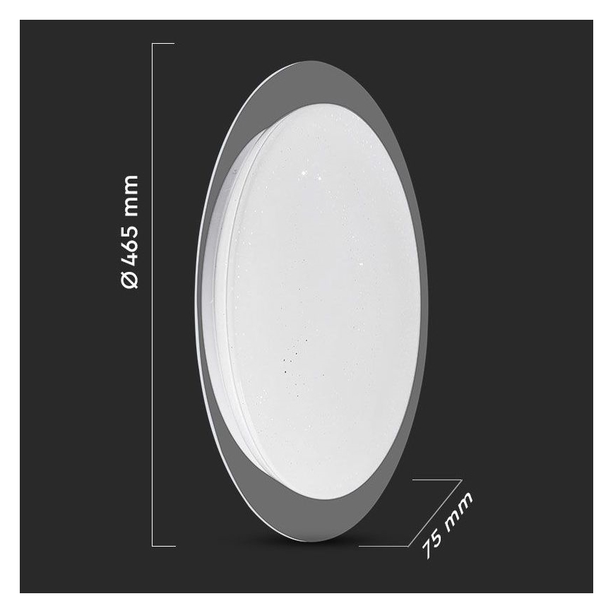 Светодиодный потолочный светильник с регулированием яркости LED/40W/230V 3000K/4000K/6500K диаметр 46,5 см + дистанционное управление