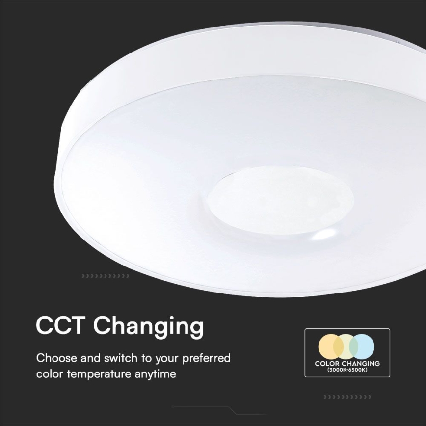 Светодиодный потолочный светильник с регулированием яркости LED/60W/230V 3000-6500K 49,5 см белый + дистанционное управление