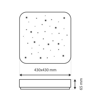 Светодиодный потолочный светильник с регулированием яркости NERIS LED/36W/230V 2700-6500K 43x43 см + дистанционное управление