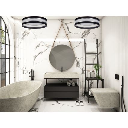 Светодиодный потолочный светильник с регулированием яркости SMART CORAL LED/24W/230V Wi-Fi Tuya черный + дистанционное управление