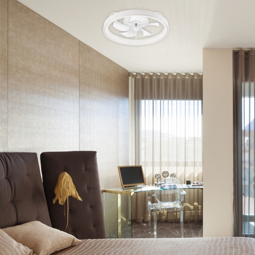 Светодиодный потолочный светильник с вентилятором и регулированием яркости FARGO LED/37W/230V белый + дистанционное управление