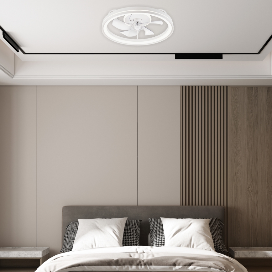 Светодиодный потолочный светильник с вентилятором и регулированием яркости FARGO LED/37W/230V белый + дистанционное управление