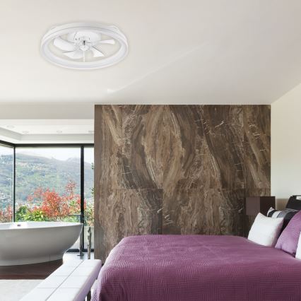 Светодиодный потолочный светильник с вентилятором и регулированием яркости FARGO LED/37W/230V белый + дистанционное управление