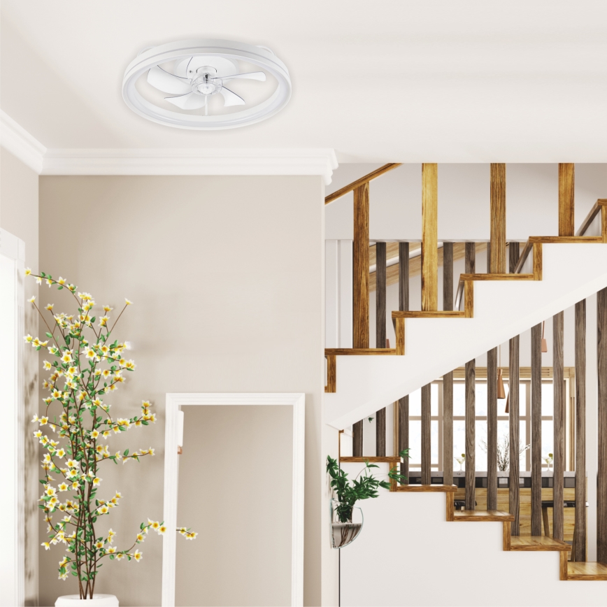 Светодиодный потолочный светильник с вентилятором и регулированием яркости FARGO LED/37W/230V белый + дистанционное управление