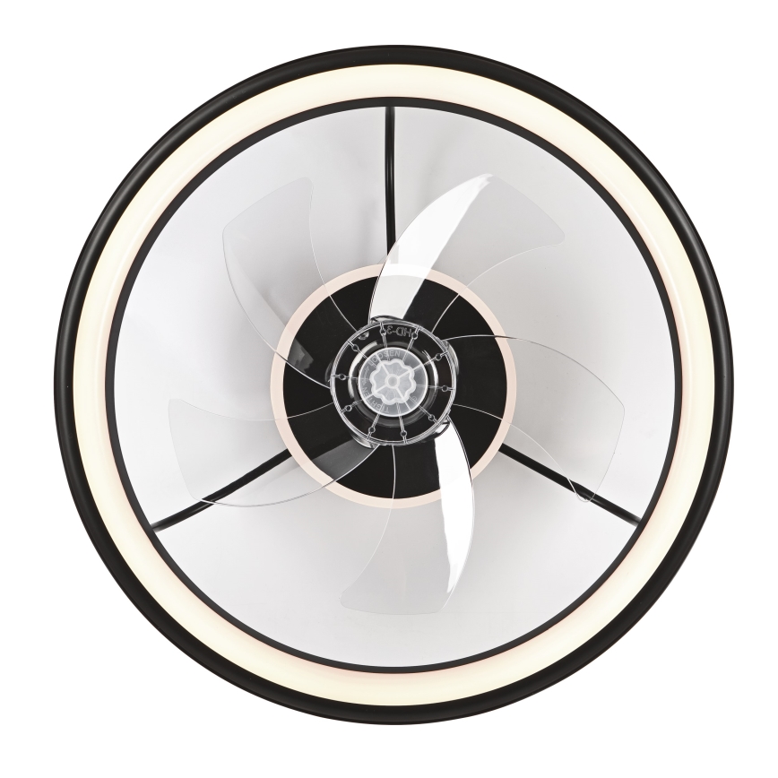 Светодиодный потолочный светильник с вентилятором и регулированием яркости FARGO LED/37W/230V черный + дистанционное управление