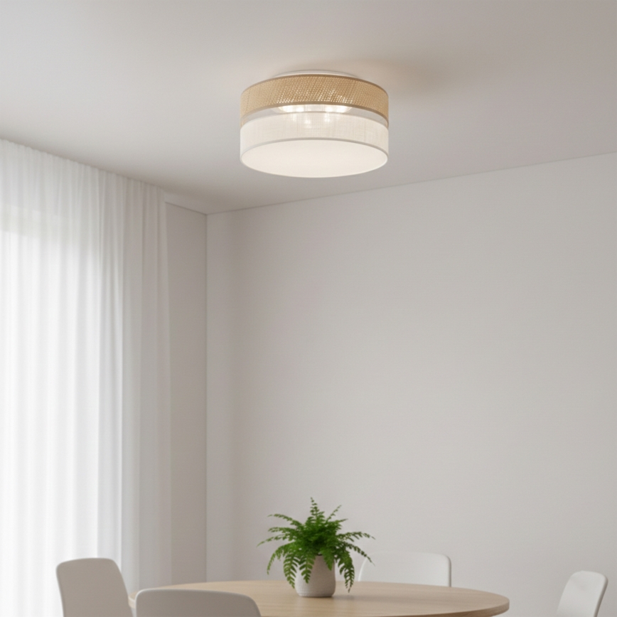 LED потолочный светильник SIRJA BOHO LED/20W/230V 4000K Ø 35 см бежевый/белый