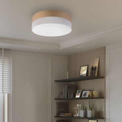 Светодиодный потолочный светильник SIRJA WOOD LED/36W/230V диаметр 45 cm белая/дуб