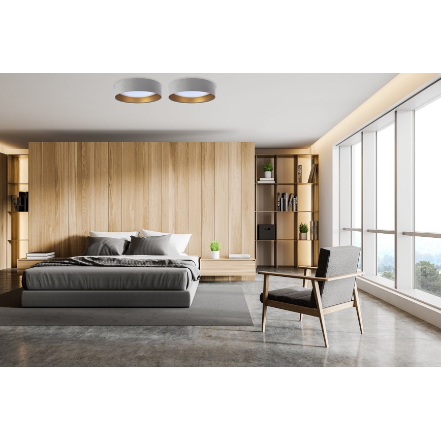 Светодиодный потолочный светильник с регулированием яркости SMART GALAXY LED/36W/230V диаметр 55 см 2700-6500K Wi-Fi Tuya серый/золотистый + дистанционное управление