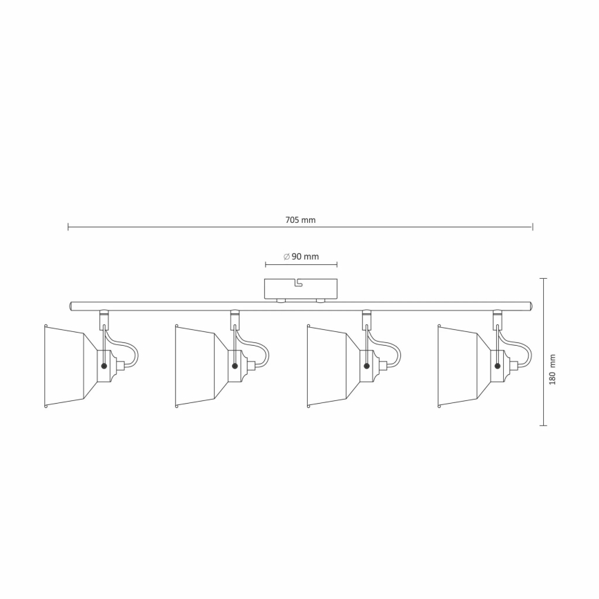Светодиодный потолочный накладной светильник 4xE14/8W/230V