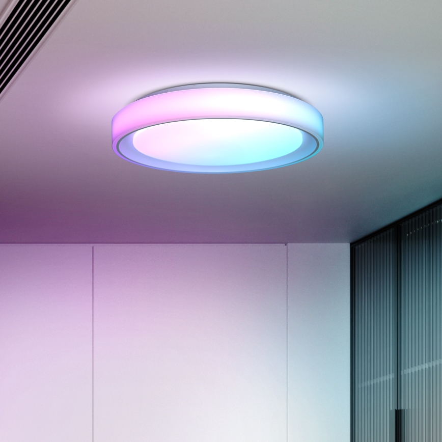 Светодиодный потолочный RGB-светильник с регулированием яркости FLOCO LED/30W/230V 3000-6500K + RGB/6W диаметр 40 см + дистанционное управление