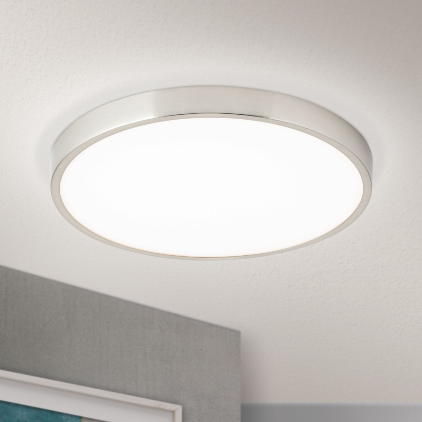 Светодиодный потолочный светильник BULLY LED/28W/230V диаметр 28 см матовый хром