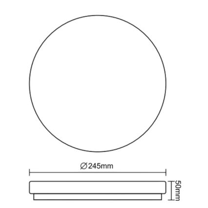 Светодиодный потолочный светильник для ванной OPAL LED/12W/230V, диаметр 24,5 см, IP44, белый
