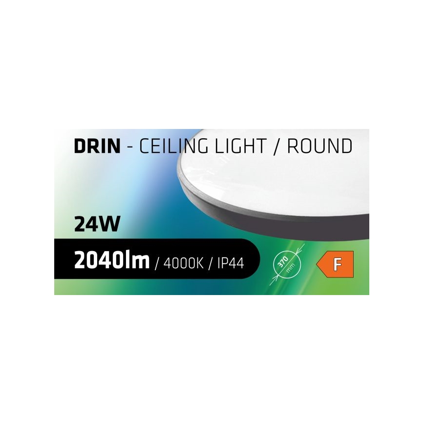 Светодиодный потолочный светильник для ванной комнаты CIRCLE LED/24W/230V 4000K диаметр 37 см IP44 черный