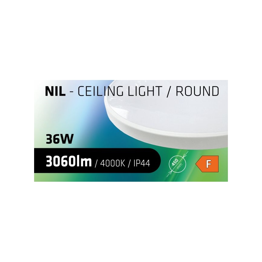 Светодиодный потолочный светильник для ванной комнаты CIRCLE LED/36W/230V 4000K диаметр 45 см IP44 белый