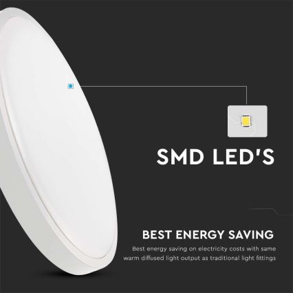 Светодиодный потолочный светильник для ванной комнаты LED/24W/230V 3000K IP44 белый