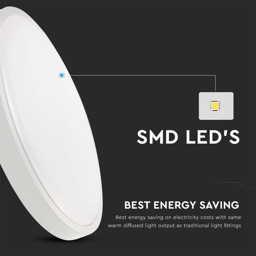Светодиодный потолочный светильник для ванной комнаты LED/24W/230V 3000K IP44 белый
