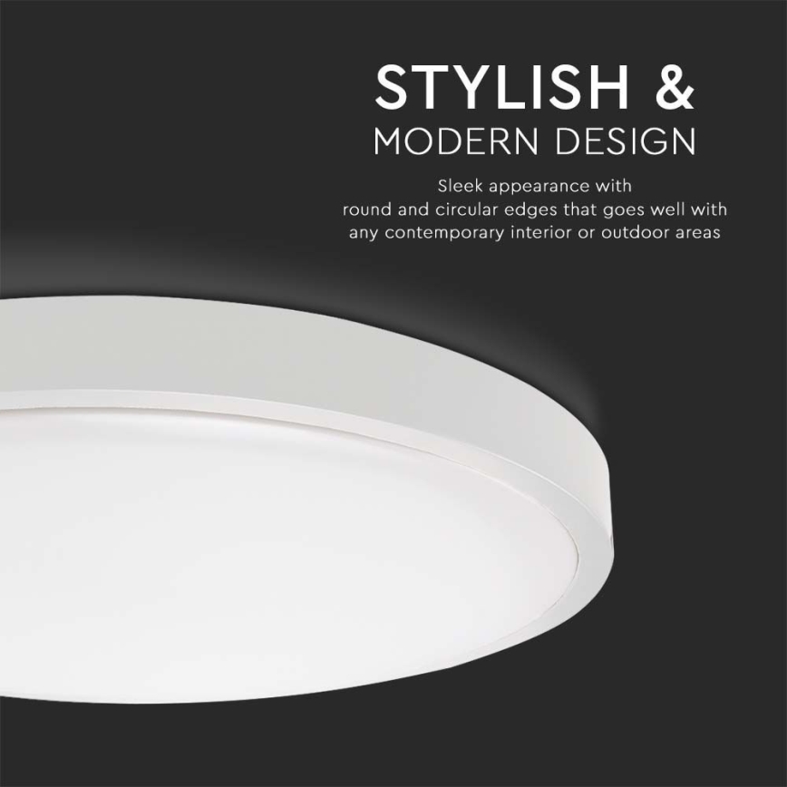 Светодиодный потолочный светильник для ванной комнаты LED/24W/230V 3000K IP44 белый