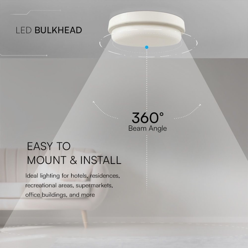 Светодиодный потолочный светильник для ванной комнаты LED/24W/230V 4000K IP54 диаметр 24 см