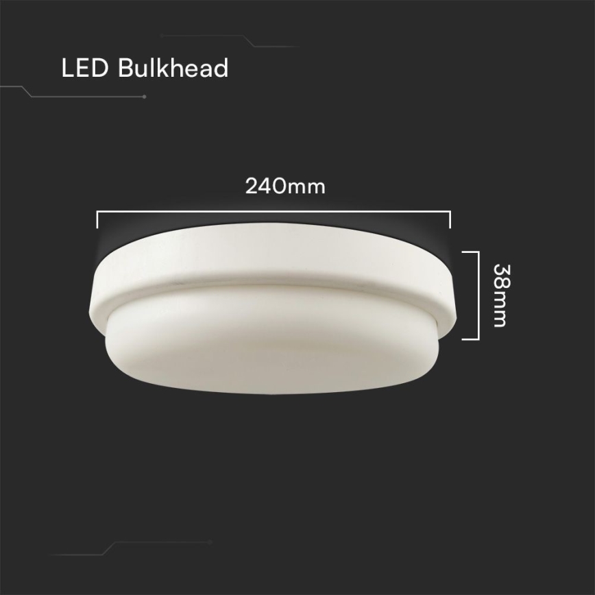 Светодиодный потолочный светильник для ванной комнаты LED/24W/230V 4000K IP54 диаметр 24 см
