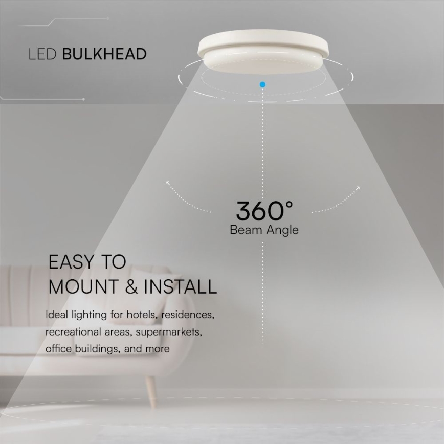 Светодиодный потолочный светильник для ванной комнаты LED/24W/230V 6500K IP54 диаметр 24 см