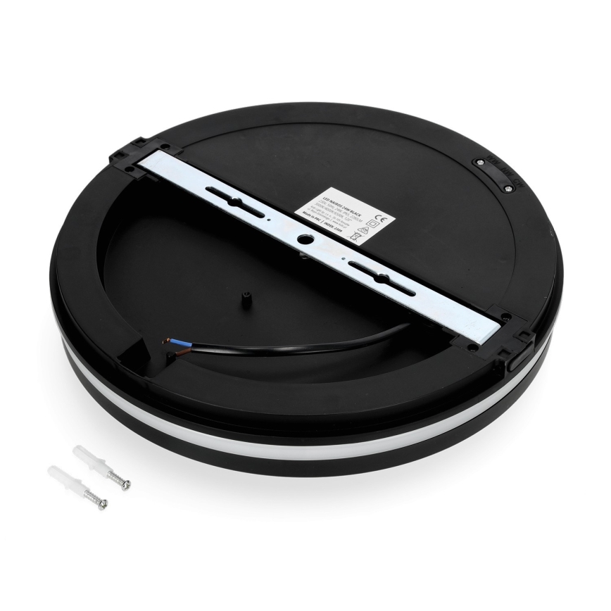 Светодиодный потолочный светильник для ванной комнаты LED/24W/230V 3000/4000/6500K IP65 диаметр 30 см черный