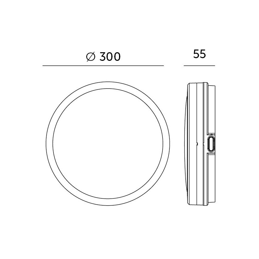 Светодиодный потолочный светильник для ванной комнаты LED/24W/230V 3000/4000/6500K IP65 диаметр 30 см черный