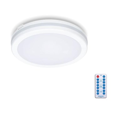 Светодиодный потолочный светильник для ванной комнаты с датчиком LED/12W/230V 3000/4000/6500K IP65 диаметр 20 см белый + дистанционное управление