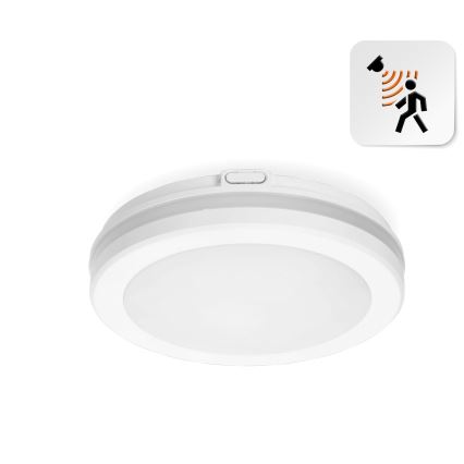 Светодиодный потолочный светильник для ванной комнаты с датчиком LED/12W/230V 3000/4000/6500K IP65 диаметр 20 см белый + дистанционное управление