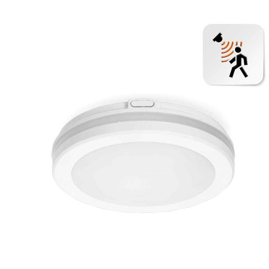 Светодиодный потолочный светильник для ванной комнаты с датчиком LED/12W/230V 3000/4000/6500K IP65 диаметр 20 см белый + дистанционное управление