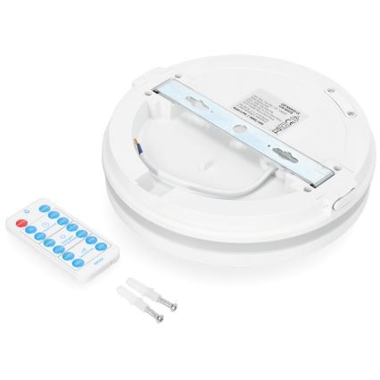 Светодиодный потолочный светильник для ванной комнаты с датчиком LED/12W/230V 3000/4000/6500K IP65 диаметр 20 см белый + дистанционное управление