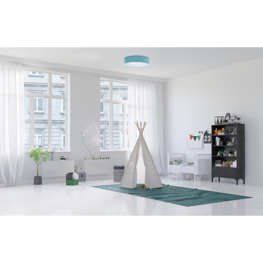 Светодиодный потолочный светильник GALAXY KIDS LED/24W/230V звезды бирюзовый/белый
