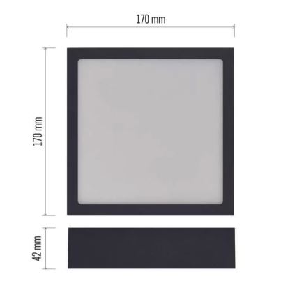 Светодиодный потолочный светильник NEXXO LED/12,5W/230V 3000/3500/4000K 17x17 см черный
