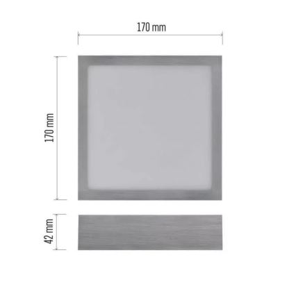 Светодиодный потолочный светильник NEXXO LED/12,5W/230V 3000/3500/4000K 17x17 см блестящий хром