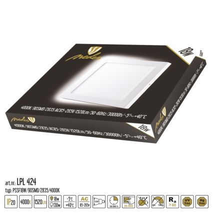 Светодиодный потолочный светильник LED/18W/230V 4000K 22,5x22,5 см