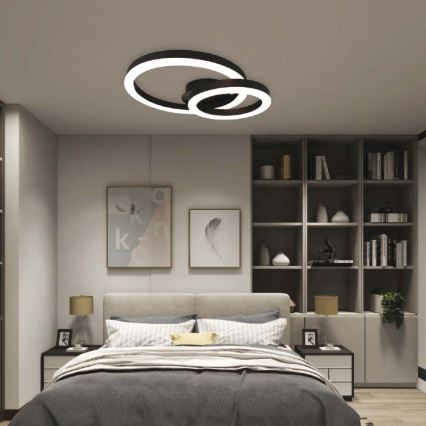 Светодиодный потолочный светильник LED/20W/230V 3000K черный