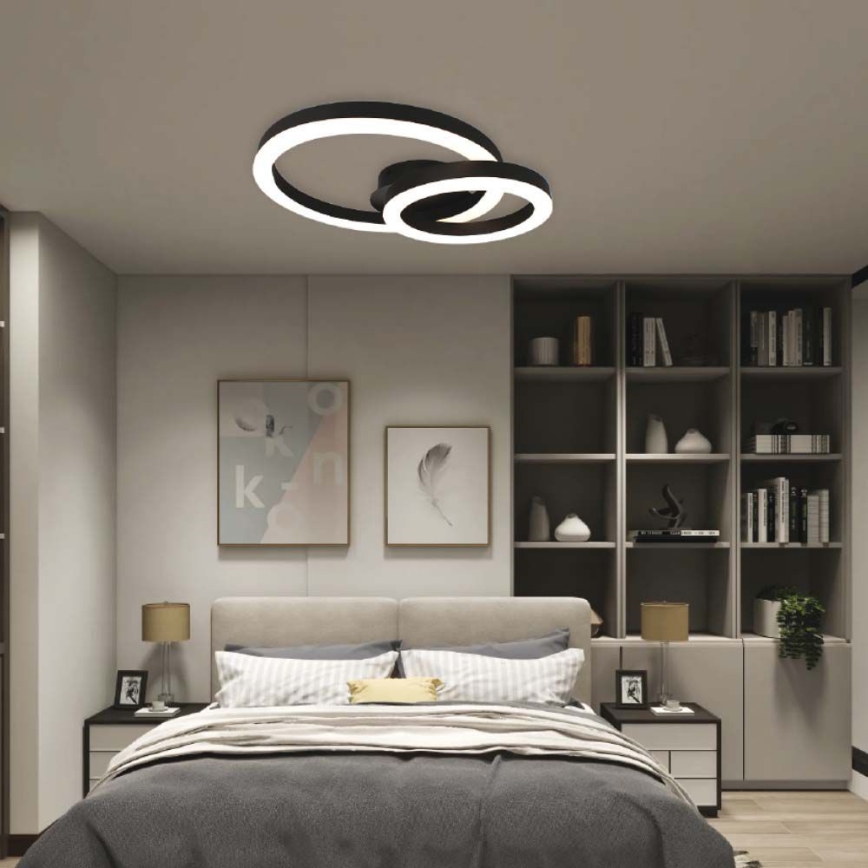 Светодиодный потолочный светильник LED/20W/230V 3000K черный