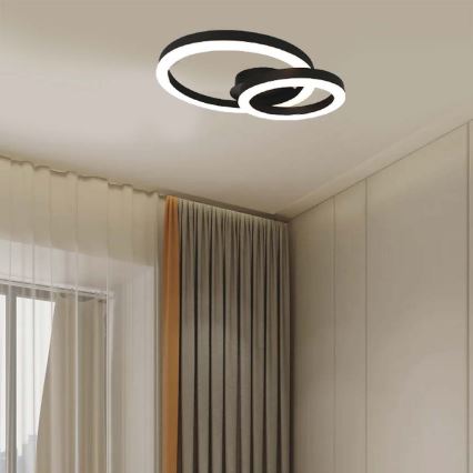 Светодиодный потолочный светильник LED/20W/230V 3000K черный