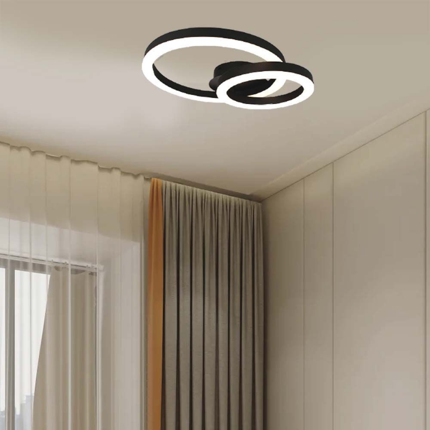 Светодиодный потолочный светильник LED/20W/230V 3000K черный