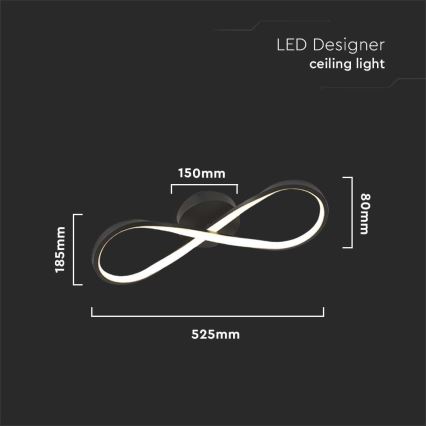 Светодиодный потолочный светильник LED/24W/230V 3000K черный