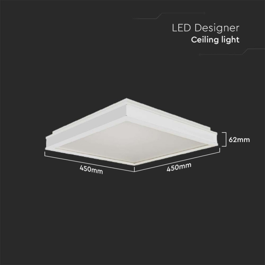 Светодиодный потолочный светильник LED/24W/230V 4000K 45x45 см белый