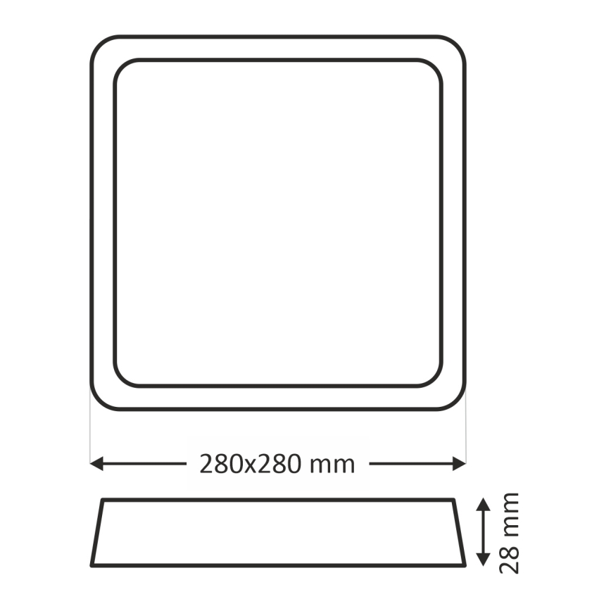 Светодиодный потолочный светильник LED/24W/230V 4200K 28x28 см белый