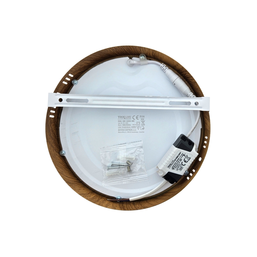 Светодиодный потолочный светильник RING LED/18W/230V 4200K диаметр 21 см коричневый