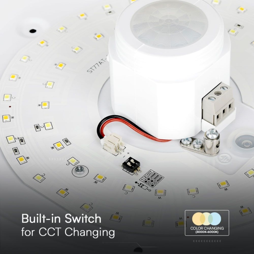 Светодиодный потолочный светильник с датчиком SAMSUNG CHIP LED/12W/230V 3000/4000/6000K диаметр 29 см белый