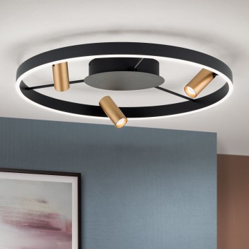 Светодиодный потолочный светильник с регулированием яркости BERLIN LED/50W/230V черный/золотистый
