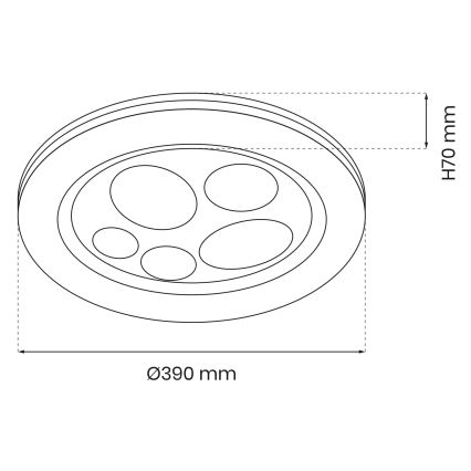 Светодиодный потолочный светильник с регулированием яркости BUBBLES LED/48W/230V + пульт ДУ