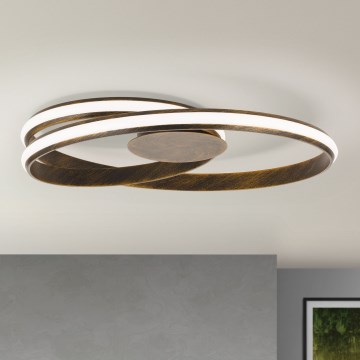 Светодиодный потолочный светильник с регулированием яркости CIRCUS LED/30W/230V коричневый/патина
