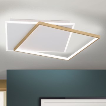 Светодиодный потолочный светильник с регулированием яркости EMANUEL LED/50W/230V белый/золотистый