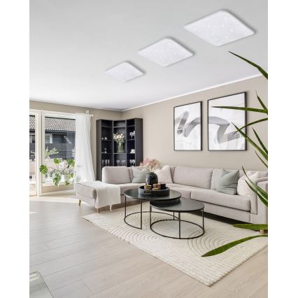 Светодиодный потолочный светильник с регулированием яркости FLORA LED/36W/230V 2700-6500K 43x43 см + дистанционное управление